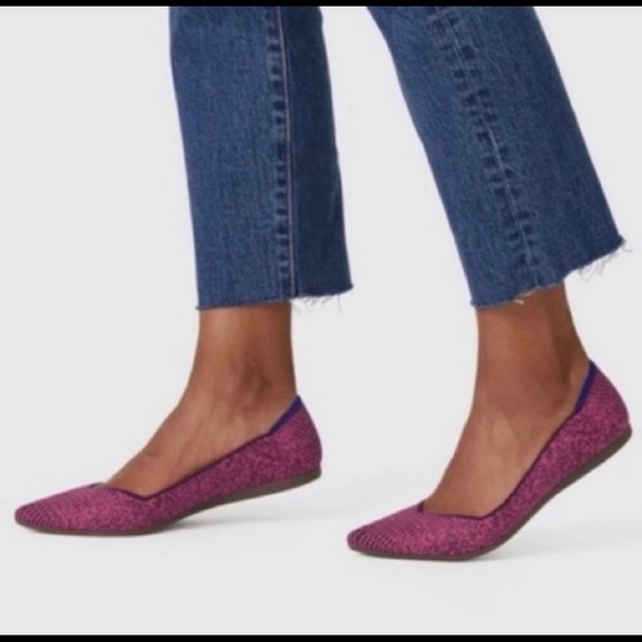 Rothy’s RARE Fig Python Print Point Flats Slip On Purple Size 9 NWT - Picture 8 of 8